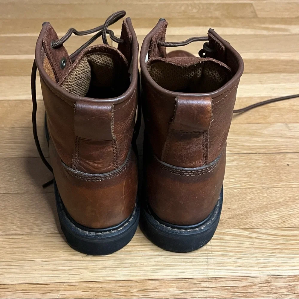 Double‎ H Western Packer Lacer Roper Cowboy Brown Leather Boots 7.5 - Picture 5 of 8